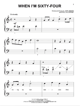 page one of When I'm Sixty-Four (Big Note Piano)