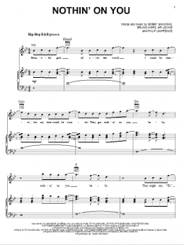 page one of Nothin' On You (Piano, Vocal & Guitar Chords (Right-Hand Melody))