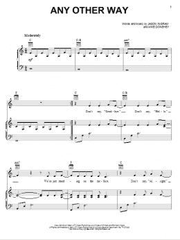 page one of Any Other Way (Piano, Vocal & Guitar Chords (Right-Hand Melody))