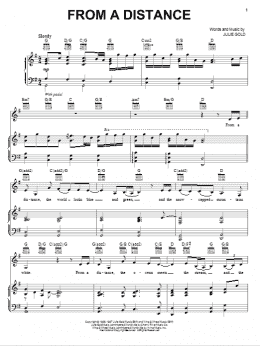 page one of From A Distance (Piano & Vocal)