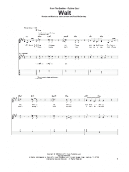 page one of Wait (Guitar Tab)
