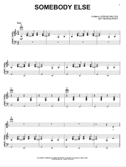 page one of Somebody Else (Piano, Vocal & Guitar Chords (Right-Hand Melody))