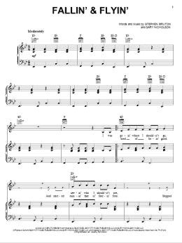 page one of Fallin' & Flyin' (Piano, Vocal & Guitar Chords (Right-Hand Melody))