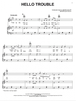 page one of Hello Trouble (Piano, Vocal & Guitar Chords (Right-Hand Melody))