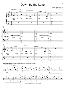 page one of Down By The Lake (Educational Piano)