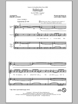 page one of Hallelujah (arr. Philip Lawson) (SATB Choir)