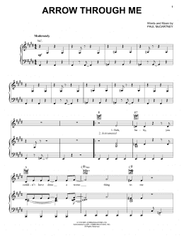 page one of Arrow Through Me (Piano, Vocal & Guitar Chords (Right-Hand Melody))