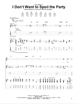 page one of I Don't Want To Spoil The Party (Guitar Tab)