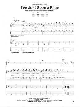 page one of I've Just Seen A Face (Guitar Tab)