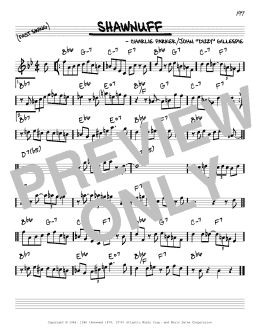 page one of Shawnuff (Real Book – Melody & Chords – C Instruments)