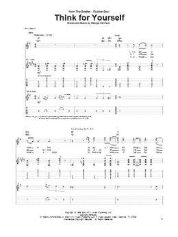 page one of Think For Yourself (Guitar Tab)