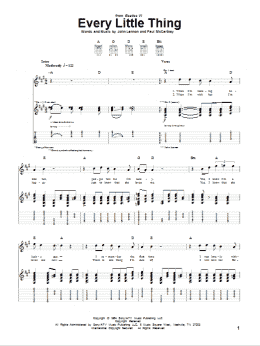 page one of Every Little Thing (Guitar Tab)