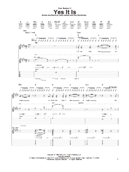 page one of Yes It Is (Guitar Tab)