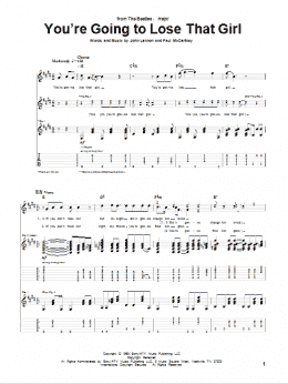 page one of You're Going To Lose That Girl (Guitar Tab)