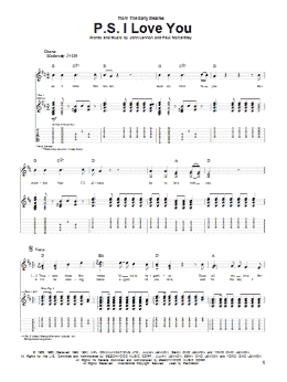 page one of P.S. I Love You (Guitar Tab)