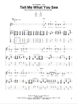 page one of Tell Me What You See (Guitar Tab)