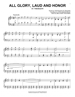 page one of All Glory, Laud And Honor (Piano Solo)