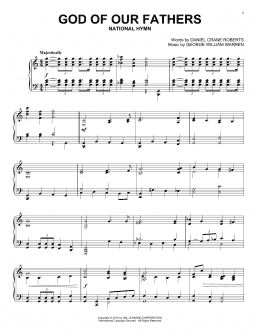 page one of God Of Our Fathers (Piano Solo)
