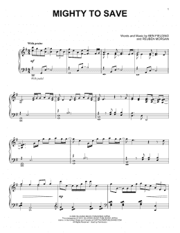 page one of Mighty To Save (Piano Solo)