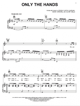 page one of Only The Hands (Piano, Vocal & Guitar Chords (Right-Hand Melody))