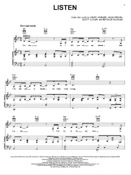 page one of Listen (Broadway Revival Version) (Piano, Vocal & Guitar Chords (Right-Hand Melody))