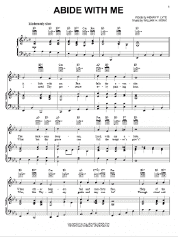 page one of Abide With Me (Piano, Vocal & Guitar Chords (Right-Hand Melody))