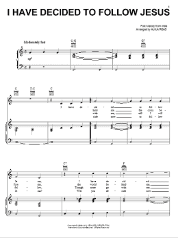 page one of I Have Decided To Follow Jesus (Piano, Vocal & Guitar Chords (Right-Hand Melody))