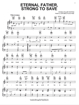 page one of Eternal Father, Strong To Save (Piano, Vocal & Guitar Chords (Right-Hand Melody))