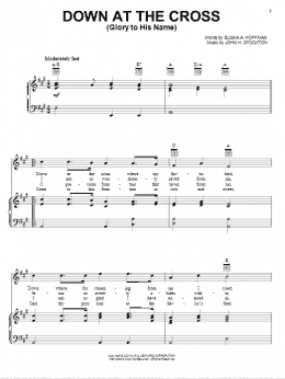 page one of Down At The Cross (Glory To His Name) (Piano, Vocal & Guitar Chords (Right-Hand Melody))