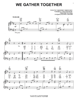 page one of We Gather Together (Piano, Vocal & Guitar Chords (Right-Hand Melody))
