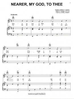 page one of Nearer, My God, To Thee (Piano, Vocal & Guitar Chords (Right-Hand Melody))