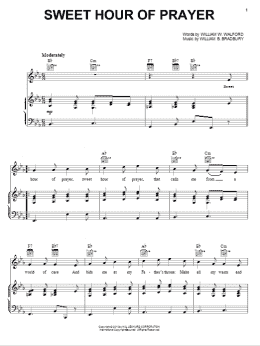 page one of Sweet Hour Of Prayer (Piano, Vocal & Guitar Chords (Right-Hand Melody))