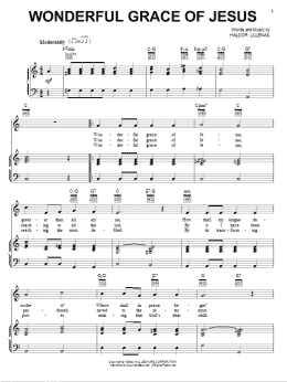 page one of Wonderful Grace Of Jesus (Piano, Vocal & Guitar Chords (Right-Hand Melody))