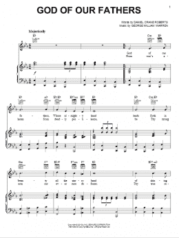 page one of God Of Our Fathers (Piano, Vocal & Guitar Chords (Right-Hand Melody))