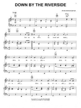 page one of Down By The Riverside (Piano, Vocal & Guitar Chords (Right-Hand Melody))