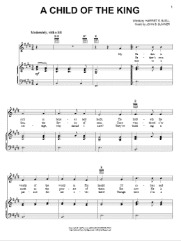 page one of A Child Of The King (Piano, Vocal & Guitar Chords (Right-Hand Melody))