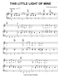 page one of This Little Light Of Mine (Piano, Vocal & Guitar Chords (Right-Hand Melody))