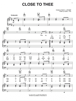 page one of Close To Thee (Piano, Vocal & Guitar Chords (Right-Hand Melody))