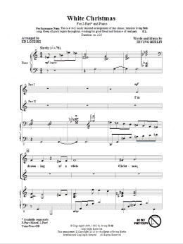 page one of White Christmas (arr. Ed Lojeski) (2-Part Choir)