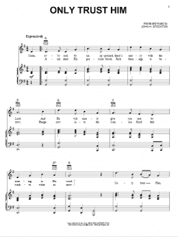 page one of Only Trust Him (Piano, Vocal & Guitar Chords (Right-Hand Melody))