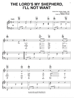 page one of The Lord's My Shepherd, I'll Not Want (Piano, Vocal & Guitar Chords (Right-Hand Melody))
