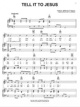 page one of Tell It To Jesus (Piano, Vocal & Guitar Chords (Right-Hand Melody))