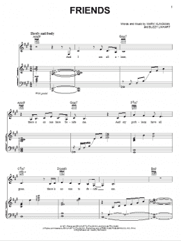 page one of Friends (Piano & Vocal)