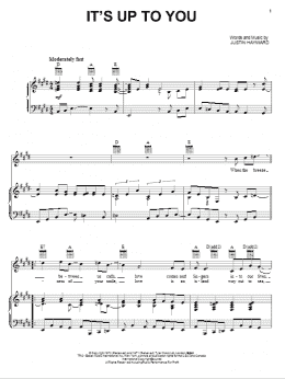 page one of It's Up To You (Piano, Vocal & Guitar Chords (Right-Hand Melody))