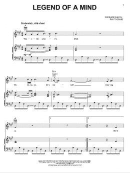 page one of Legend Of A Mind (Piano, Vocal & Guitar Chords (Right-Hand Melody))