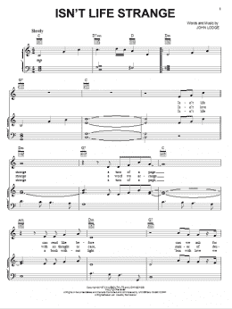 page one of Isn't Life Strange (Piano, Vocal & Guitar Chords (Right-Hand Melody))