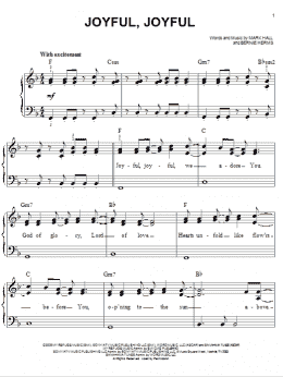 page one of Joyful, Joyful (Easy Piano)