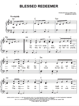 page one of Blessed Redeemer (Easy Piano)