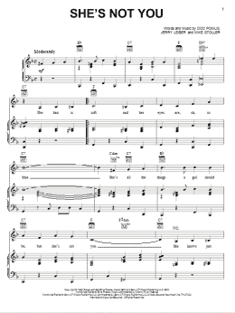 page one of She's Not You (Piano, Vocal & Guitar Chords (Right-Hand Melody))