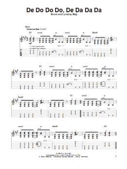 page one of De Do Do Do, De Da Da Da (Guitar Tab (Single Guitar))